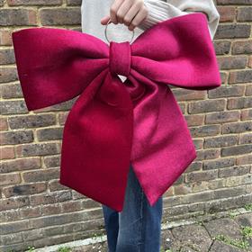 Giant Red Velvet Christmas Bow