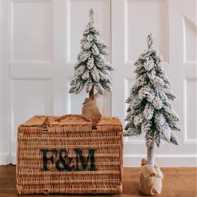 Snowy Faux Pine Christmas Tree